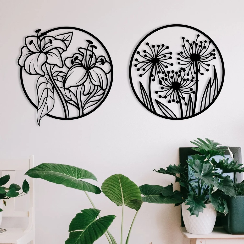 Nástěnná kovová dekorace Mucbir černá