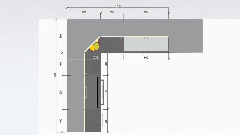 Nabytekmorava Rohova kuchynská linka Bára - N 001