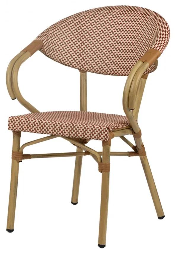 VENUS záhradná stolička s podrúčkami red