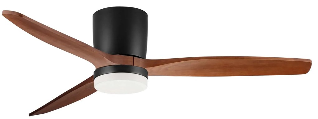 LED čierno-drevené moderné stropné svietidlo Aloa s diaľkovým ovládaním 18W