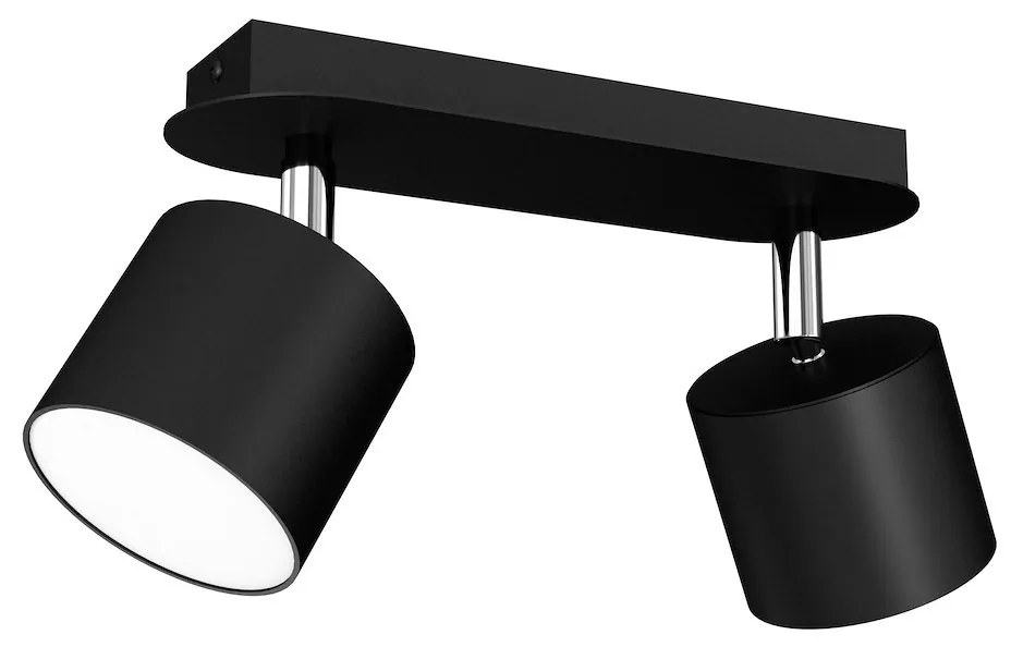 Bodové svietidlo Dixie, 2x čierne kovové tienidlo, b/ch
