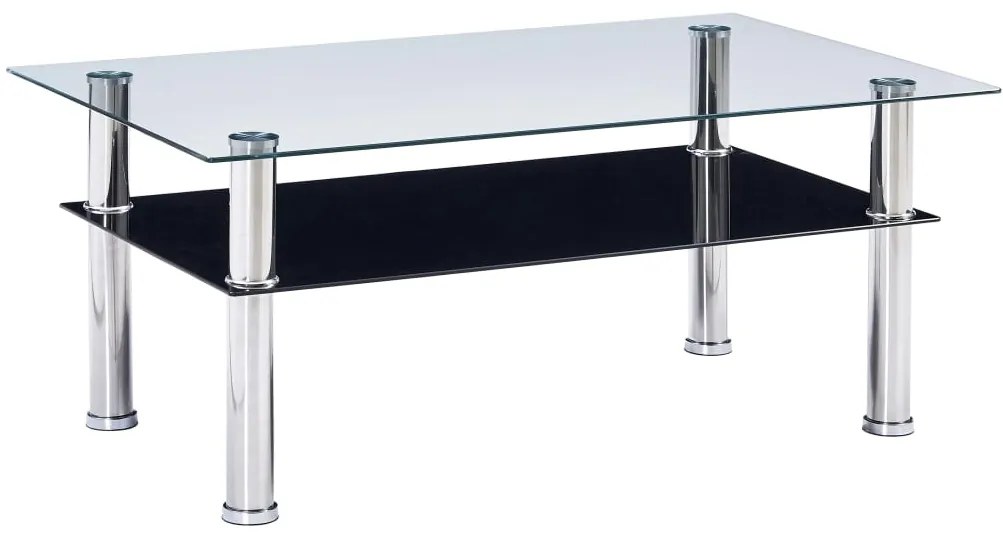 vidaXL Konferenčný stolík čierny 100x60x42 cm tvrdené sklo
