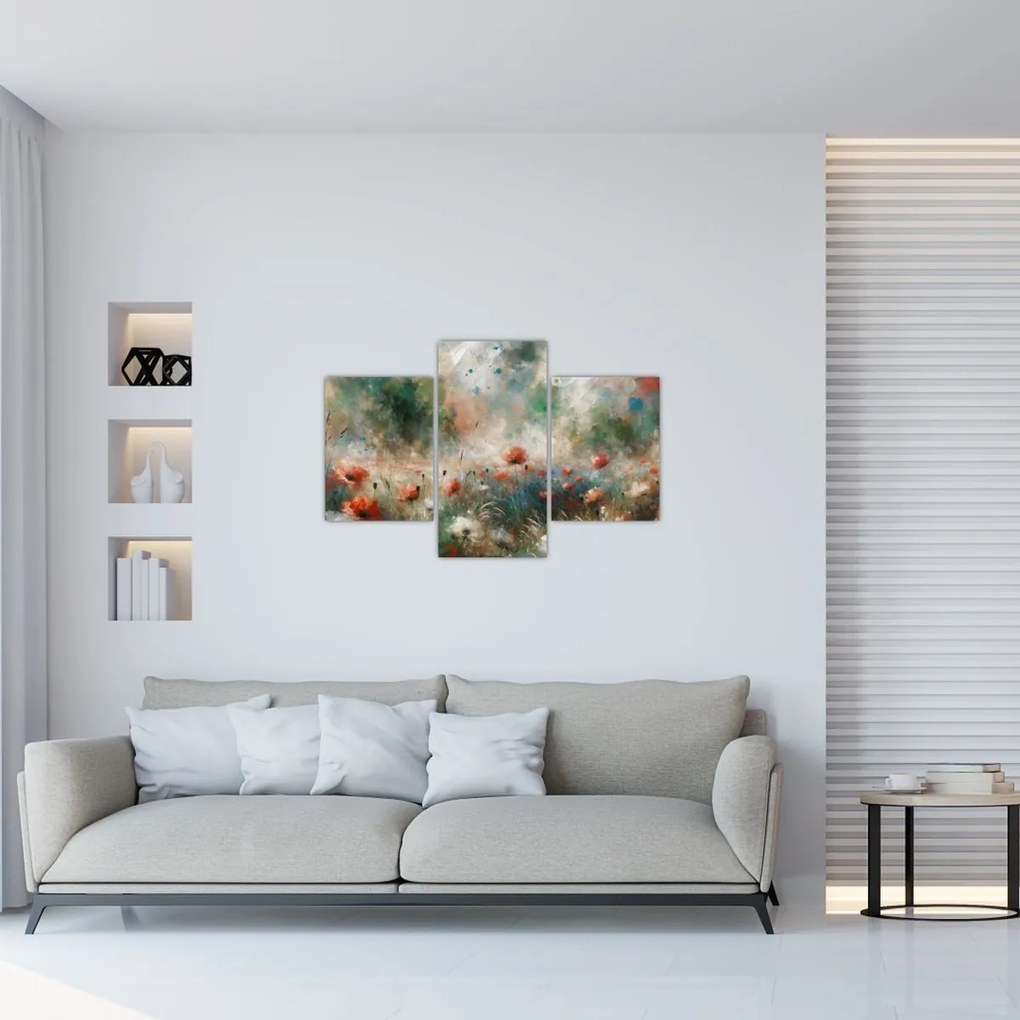 Obraz – Abstrakcia poľa s makmi (90x60 cm)