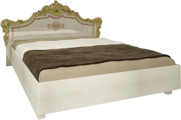 Manželská posteľ LOPPEZ + rošt + matrac DE LUX, 180x200, radica béžová