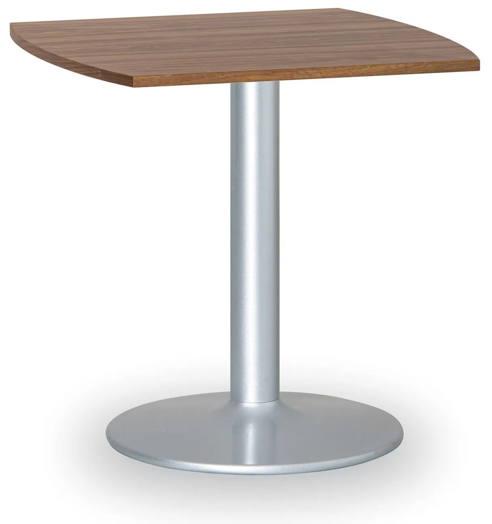 Konferenčný stolík ZEUS II, 66x66 cm, sivá podnož, orech