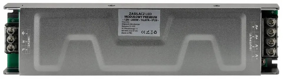 BERGE Prémiový modulárny LED zdroj 12V - 200W - 16A - IP20