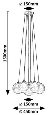 Rabalux 72304 - Luster na lanku ROSEHIP 7xG9/25W/230V