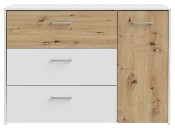 Komoda s zásuvkami URO dub artisan/ biela