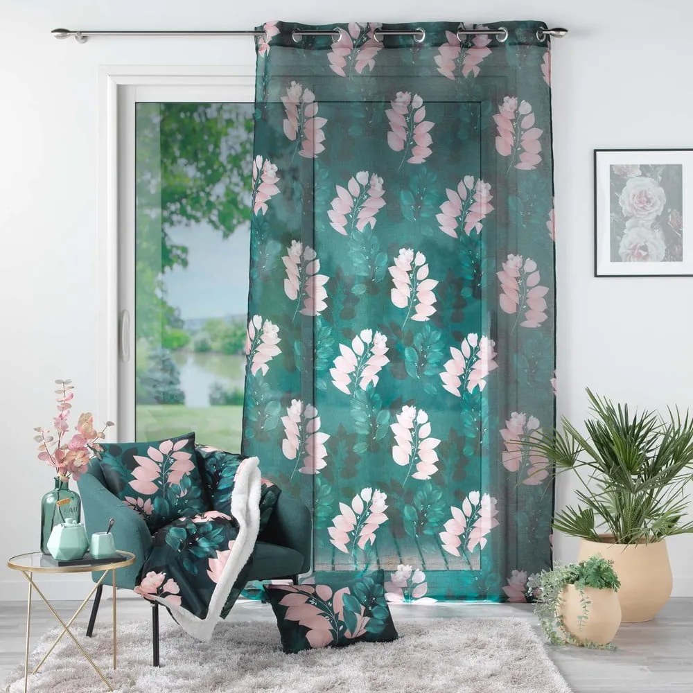 Tmavozelená voálová záclona 140x280 cm Belline – douceur d'intérieur