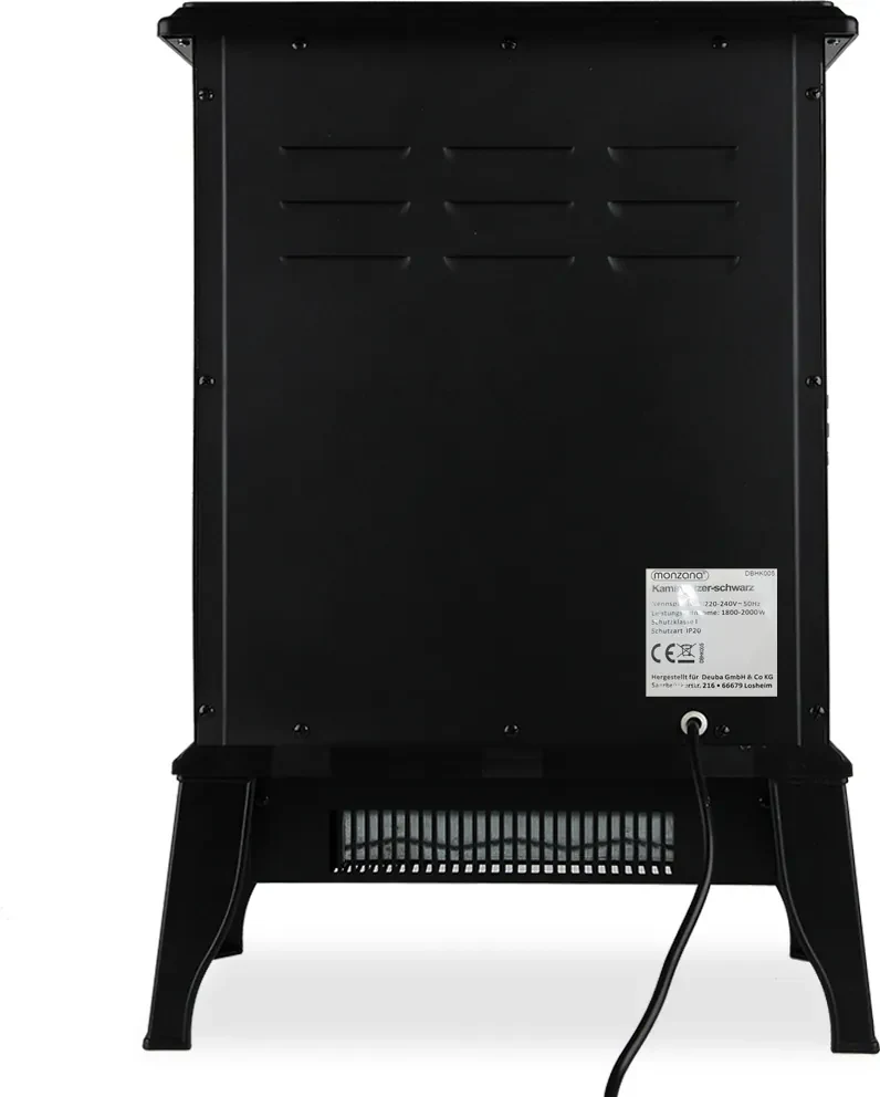 Elektrický krb s vyhrievaním ventilátora a ohňom 2000W Čierny