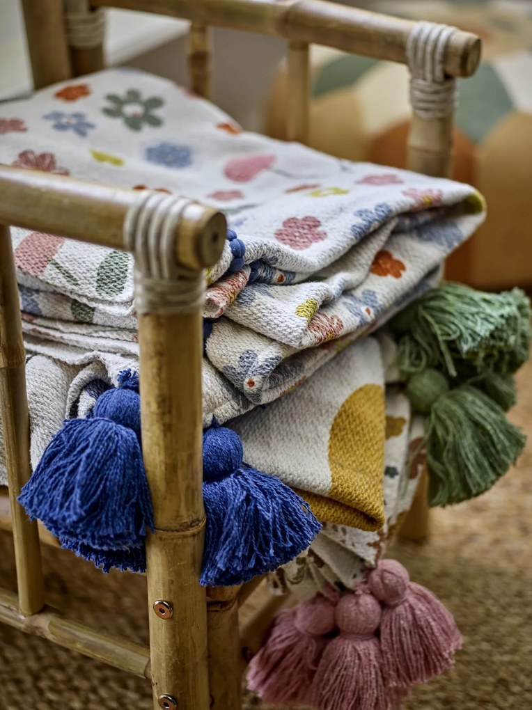 Bloomingville Mini Detská deka z recyklovanej bavlny Cherry