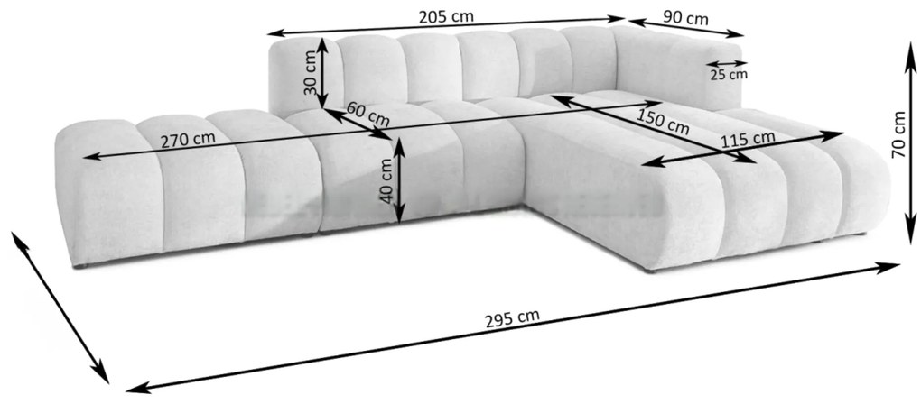 Dizajnová rohová sedačka CONRAD