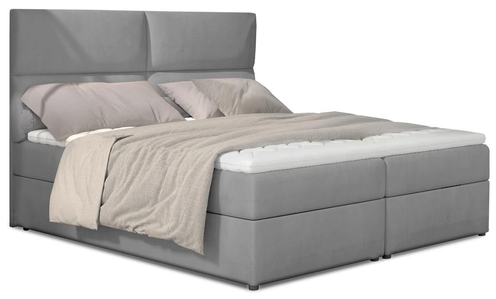 Kontinentálna posteľ 165 cm Alyce (svetlosivá) (s matracmi). Vlastná spoľahlivá doprava až k Vám domov. 1027452