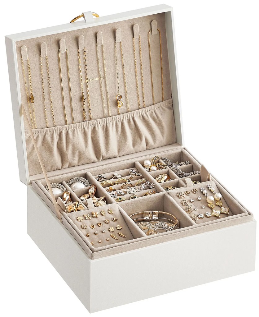 Šperkovnica Emily, 20,5x24x11 cm, biela