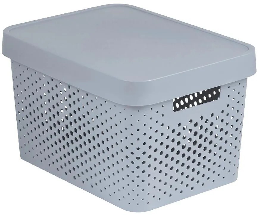 Úložný box s vekom 17 l Infinity 229168 svetlosivý