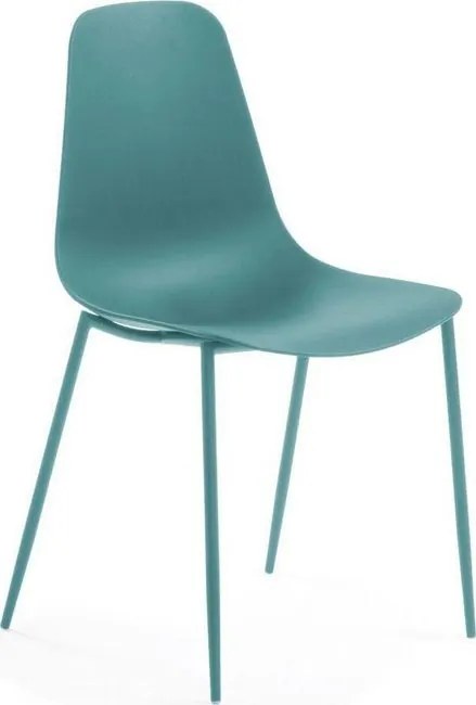 Plastová stolička WISTA 47x52x88 cm tyrkysová, kovové nohy