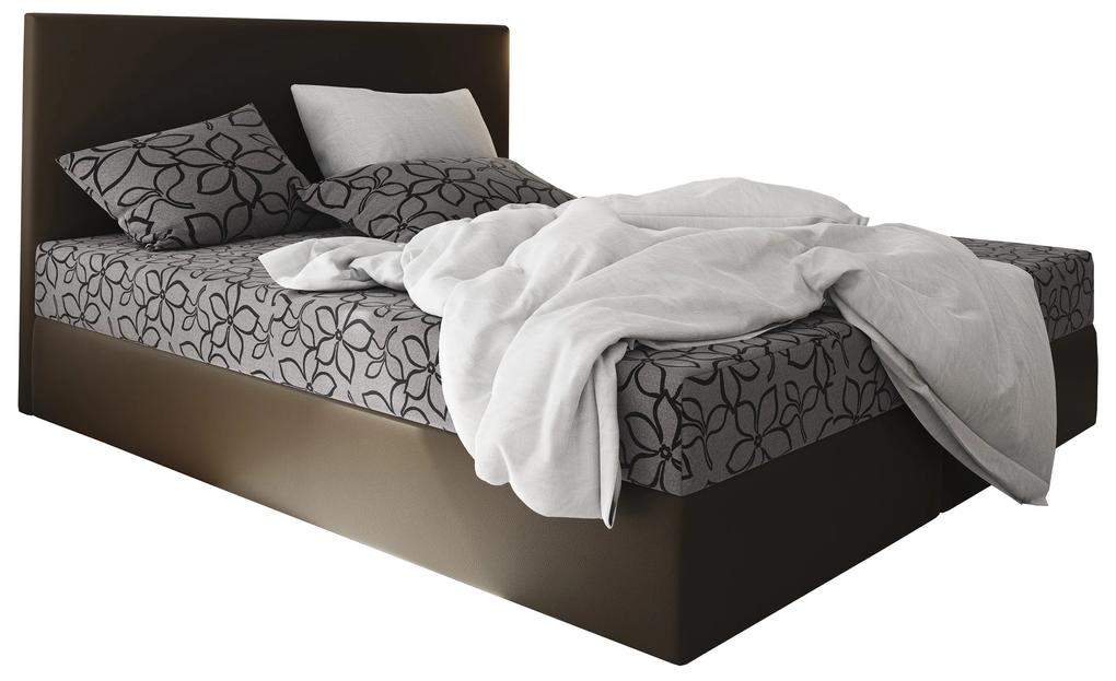 Manželská posteľ Boxspring 160 cm Lilac Comfort (vzor + hnedá) (s matracom a úložným priestorom). Vlastná spoľahlivá doprava až k Vám domov. 1056082