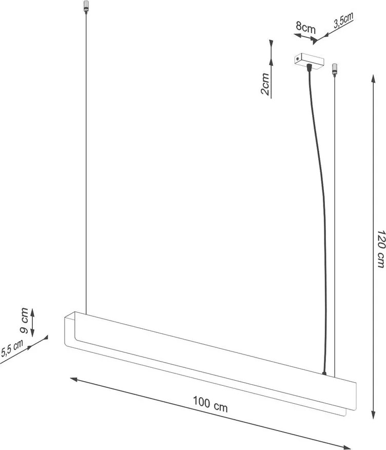 Čierne kovové LED závesné svietidlo Nebula – Sollux