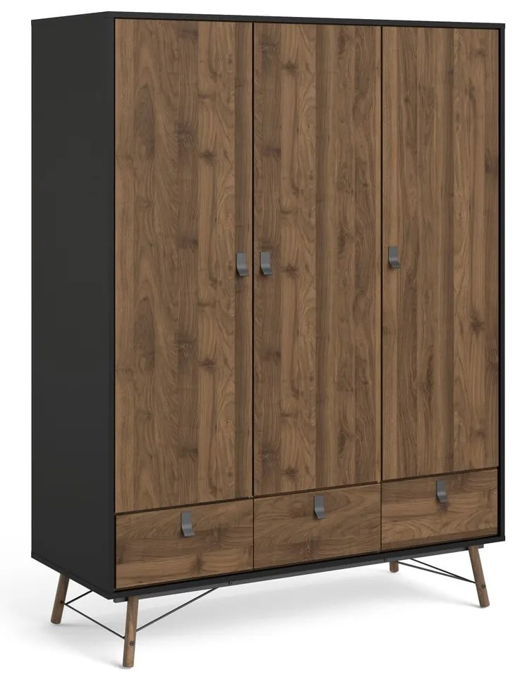 Tmavohnedá šatníková skriňa Tvilum Ry