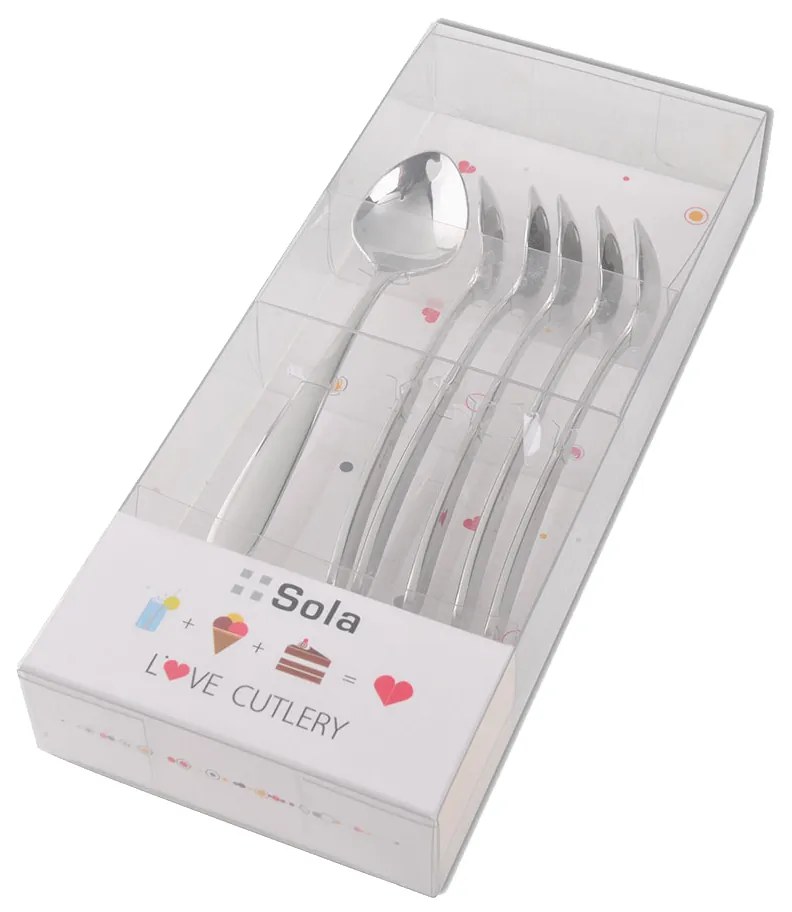 Zmrzlinové lyžičky so srdiečkom 6 ks set - Love Cutlery - 116604