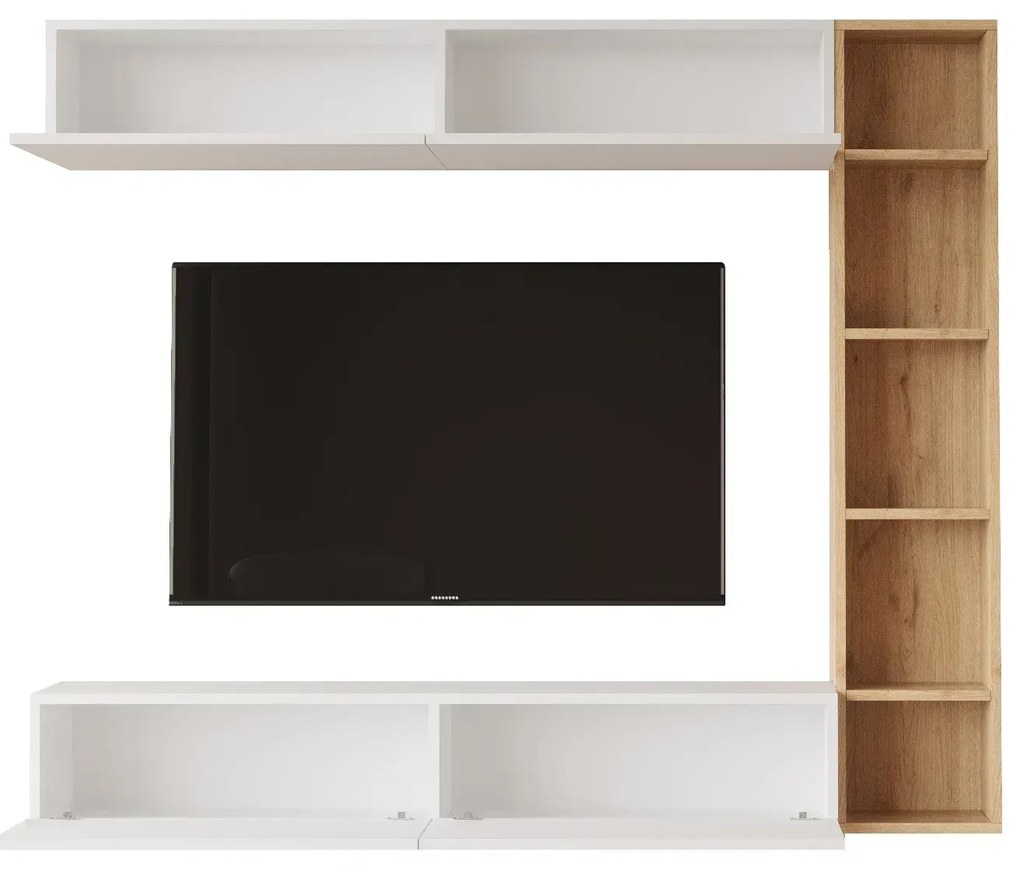 TV stena Houseland Cohen Oak Castello/biela