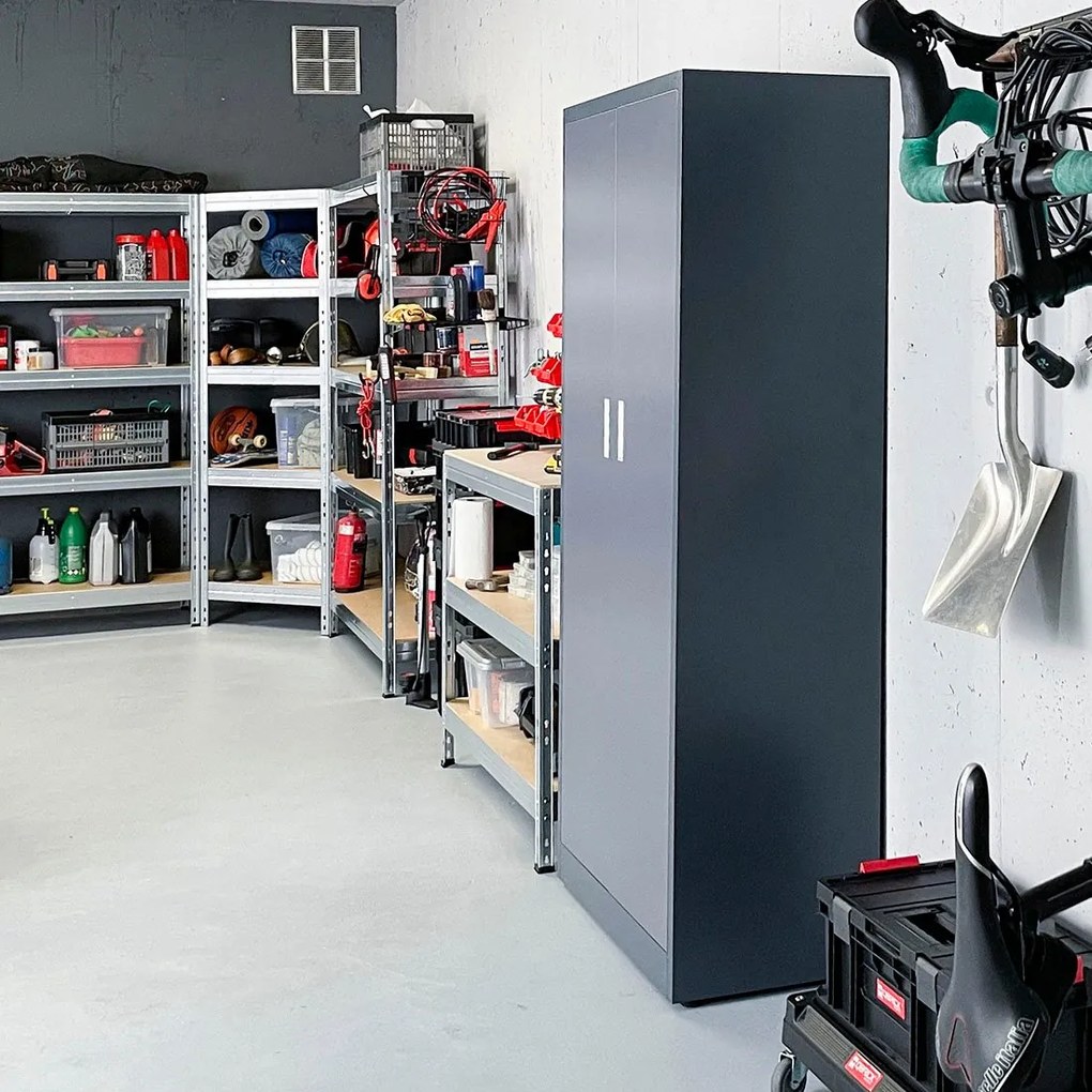 Plechová skriňa 180x80x45cm so 4 policami