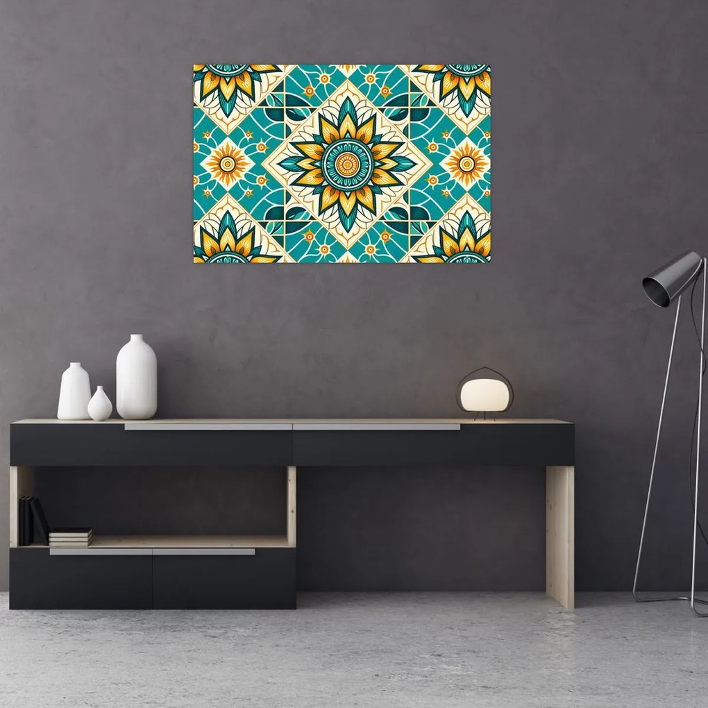 Obraz - Tyrkysový vzor (90x60 cm)