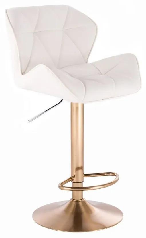LuxuryForm Barová stolička MILANO na zlatom tanieri - biela