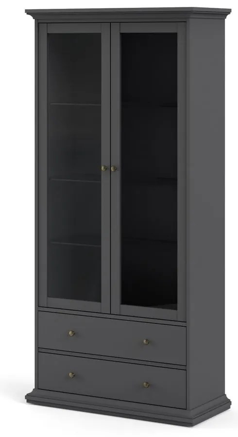 Sivá vitrína 96x201 cm Paris – Tvilum