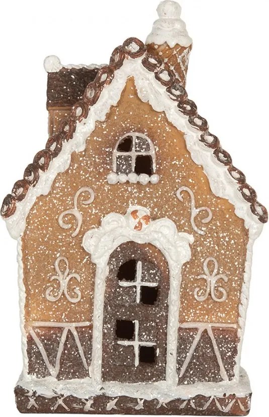 Gingerbread House With LED 13x9x20 Cm Brown Plastic - 13*9*20 cm