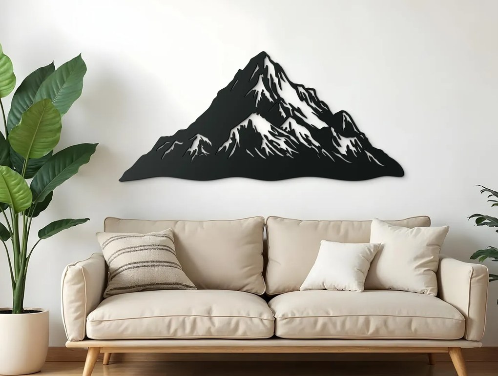 drevko Atypický obraz Hora Rozmer obrazu: 29,5 x 65 cm, Farba dekorácie: Čierna