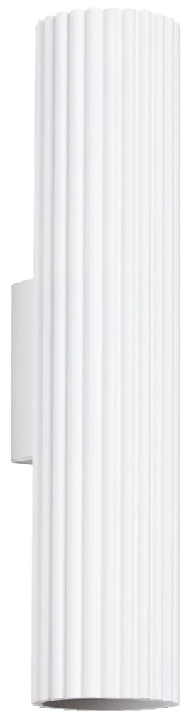 Nástenné svietidlo Karbon, 1x biele kovové tienidlo, (30 cm)