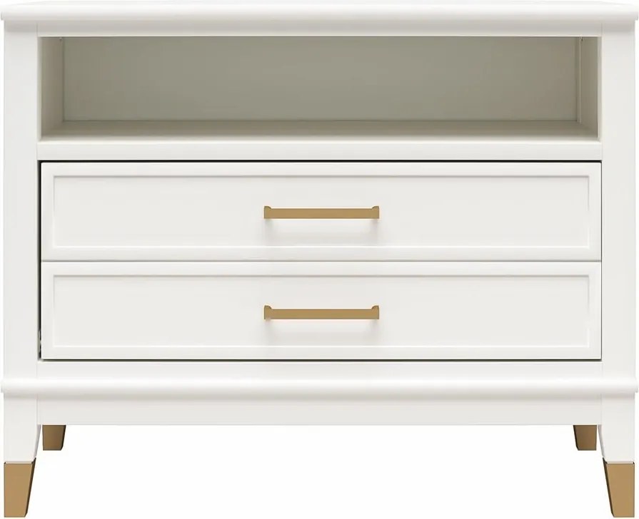 Biely nočný stolík Westerleigh – CosmoLiving by Cosmopolitan