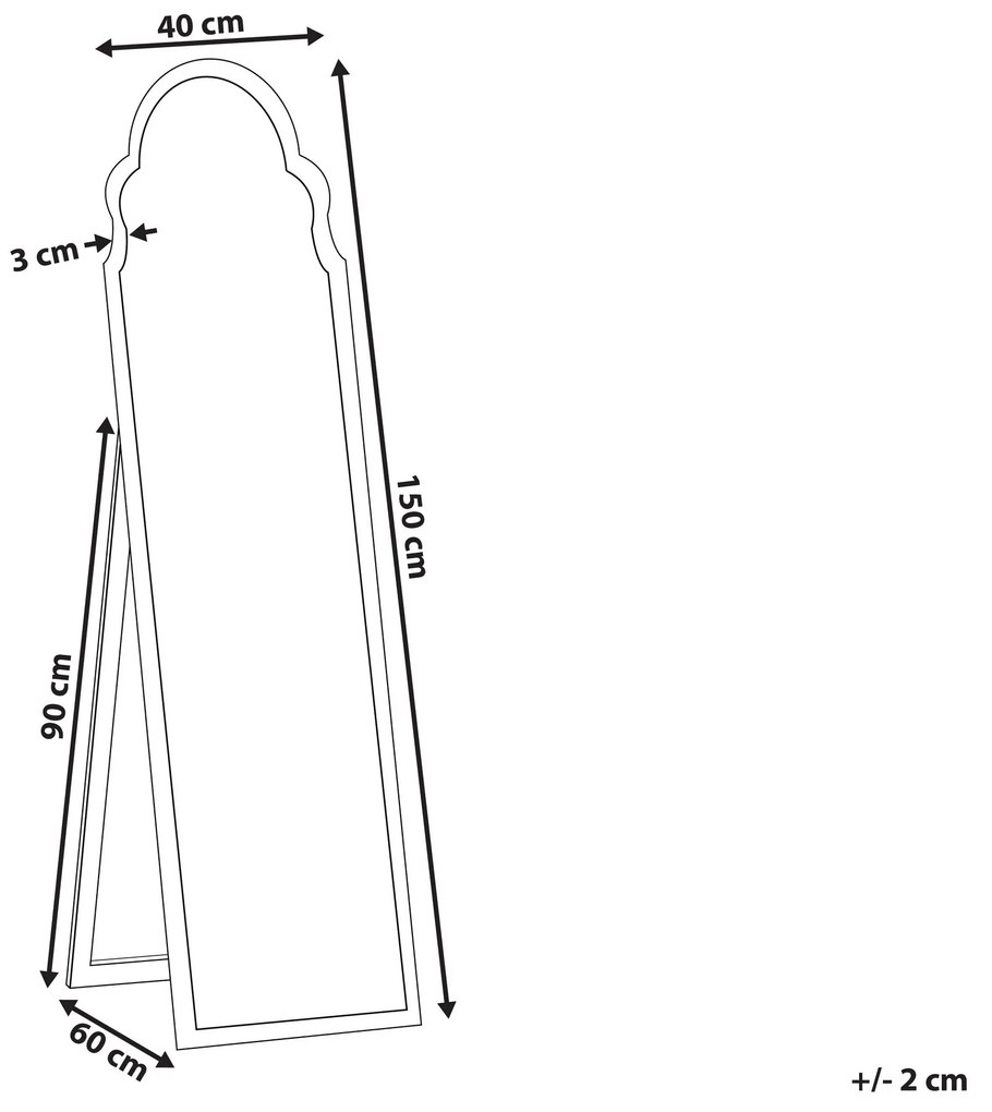 Stojace zrkadlo 40 x 150 cm strieborné CHATILLON Beliani