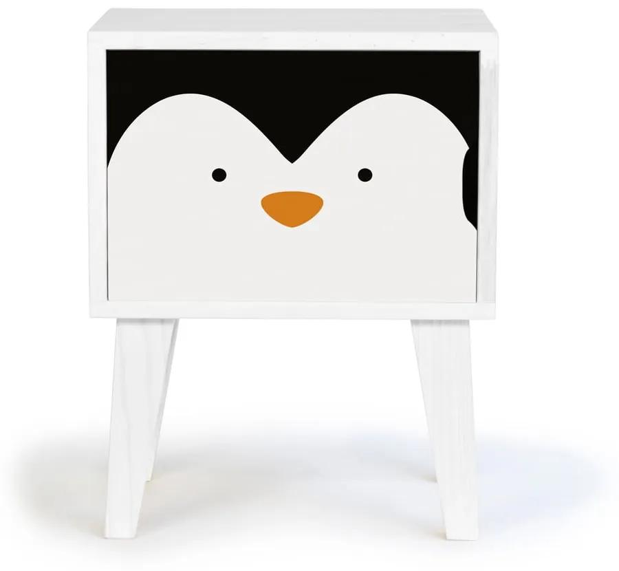 Detský drevený nočný stolík Little Nice Things Penguin
