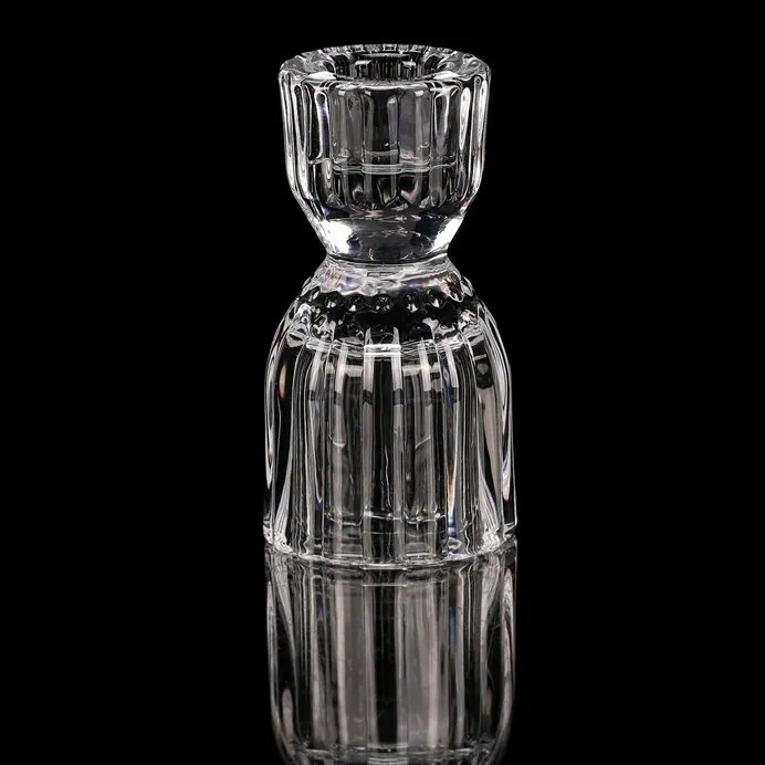 Svietnik sklenený 10 cm na kónickú sviečku, číra