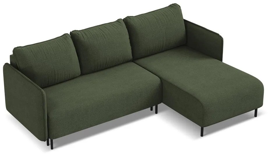 Zelená rozkladacia/s úložným priestorom rohová pohovka (pravý roh) Luana – Makamii