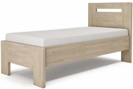 Texpol LÍVIA H - masívna dubová posteľ s horizontálne deleným čelom 170 x 200 cm, dub masív
