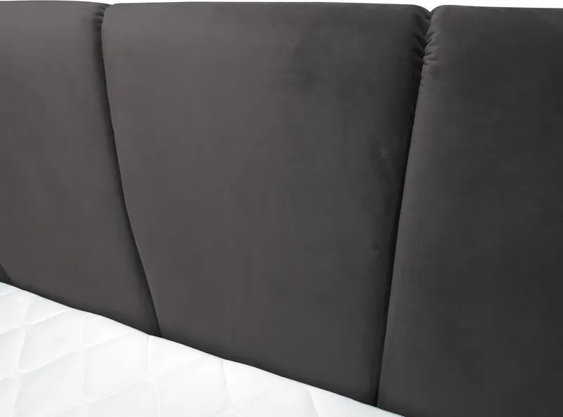 Posteľ boxspring Fresco 180x200 cm, tmavo šedá látka