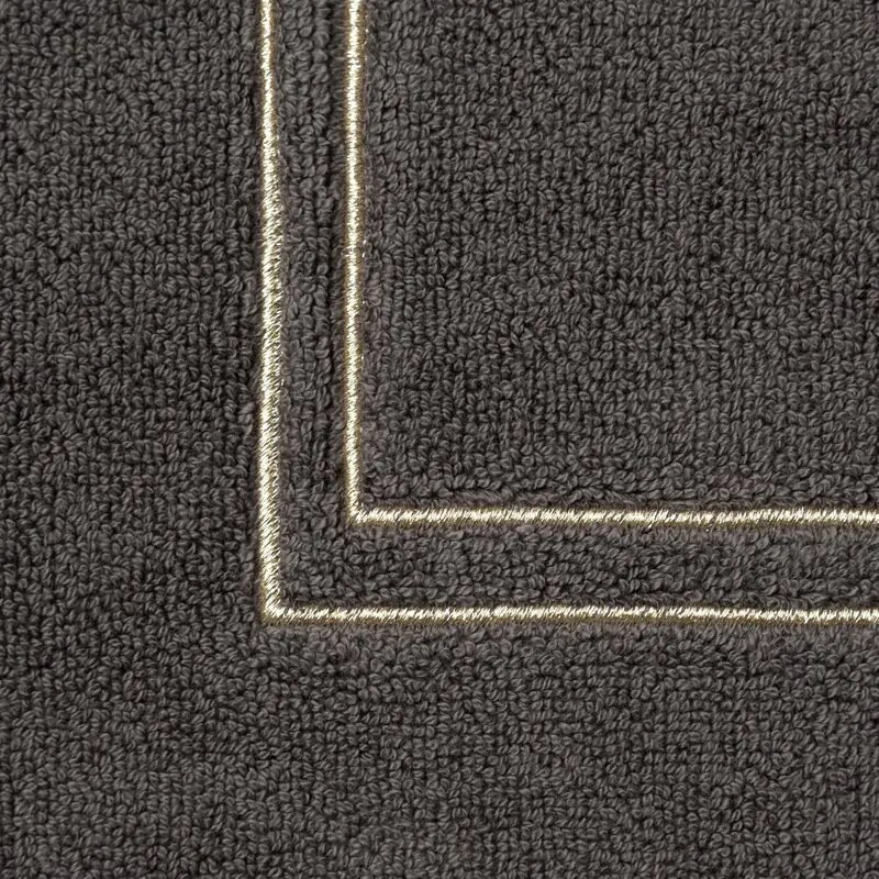 Dekorstudio Kúpeľňový koberec OLIVIA so zlatou výšivkou - oceľový