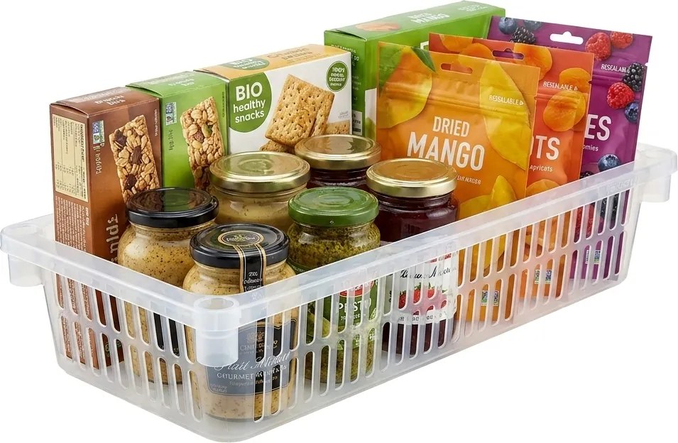 Orion Úložný kôš, box a organizér extra hlboký 50 cm x 20 cm INVA, transparentný