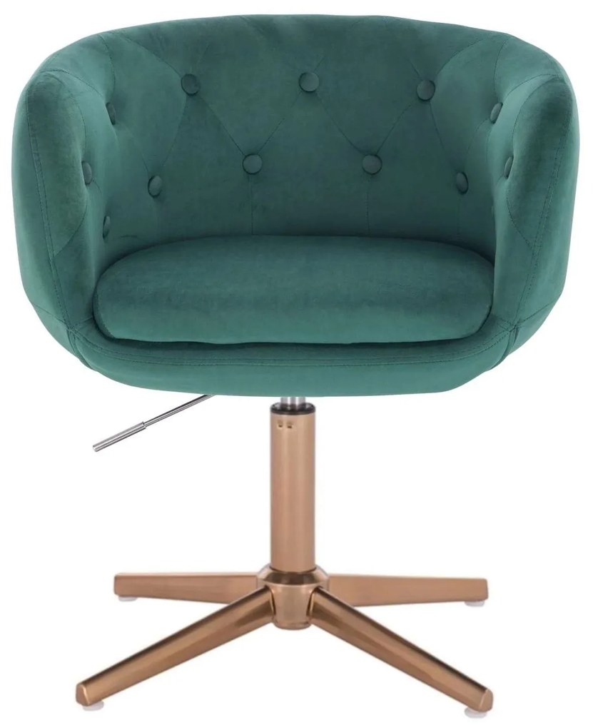 LuxuryForm DESIGN Kreslo MONTANA VELUR na zlatom kríži - zelené