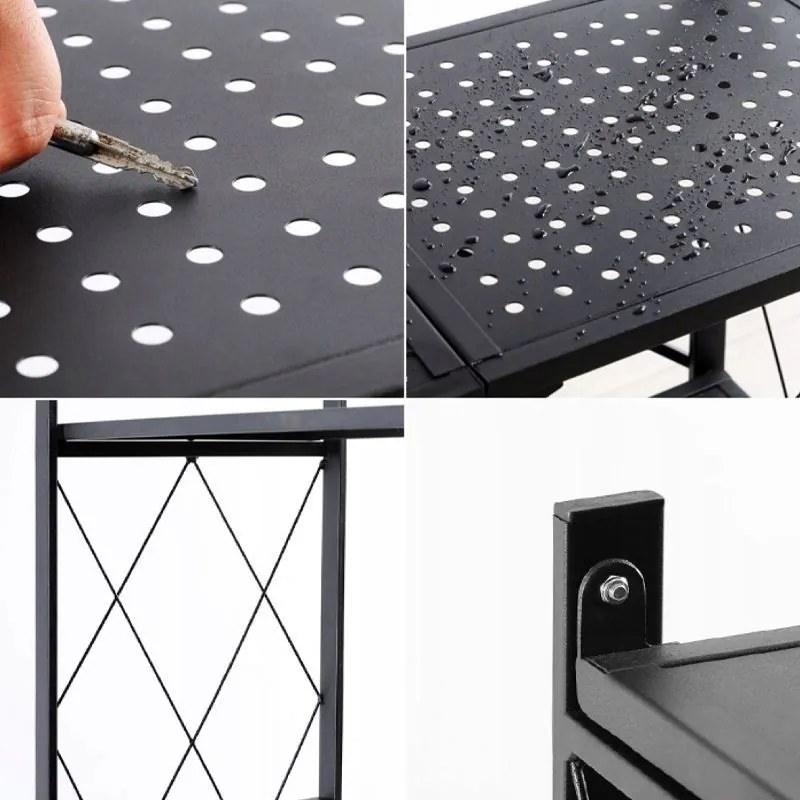 Skladací regál AZIONE 72x163 cm čierny