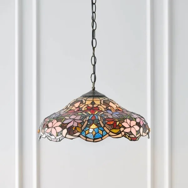 Endon 64325 - Luster na reťazi Tiffany SULLIVAN 1xE27/60W/230V priemer 40 cm