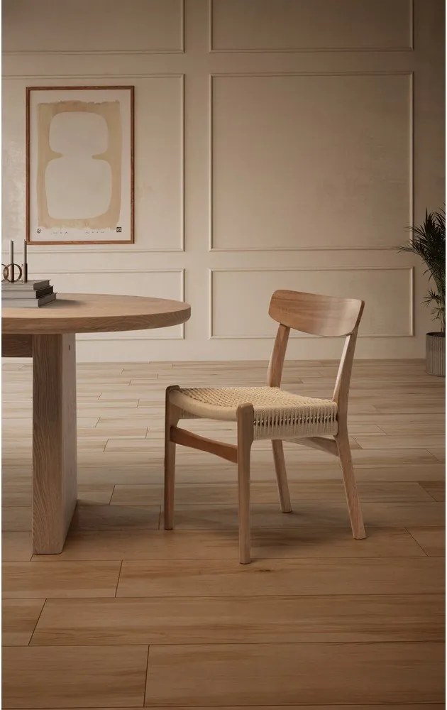 Jedálenské stoličky v súprave 2 ks z kaučukového dreva v prírodnej farbe Biel – MOME