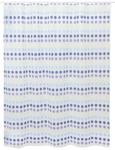 BISK Erga Peva, sprchový záves s háčikmi (12ks) 200x180 cm, modrá vzor Punti, ERG-08092