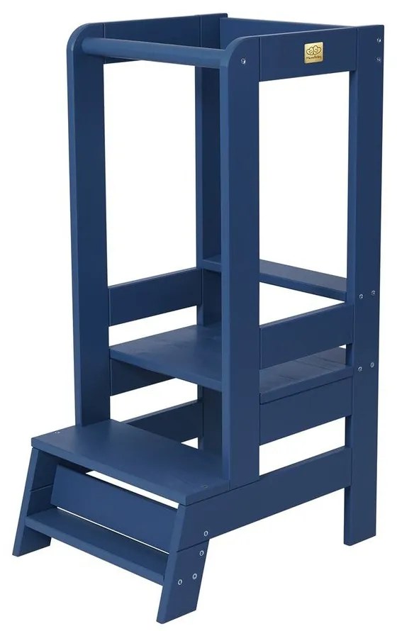 Modrá učiaca veža z borovicového dreva Montessori – Meowbaby