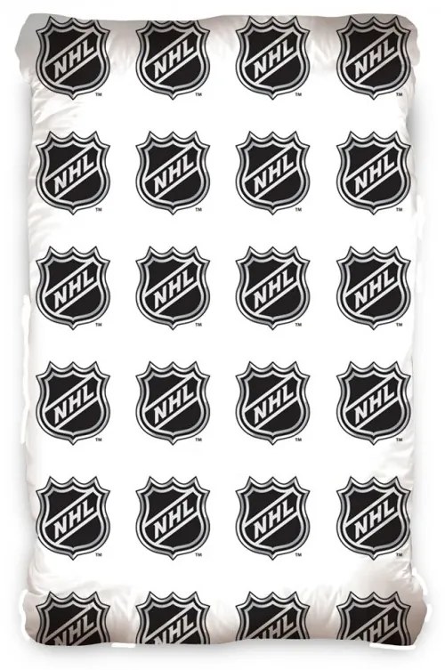 Bavlnená plachta NHL LOGO WHITE 90x200 cm