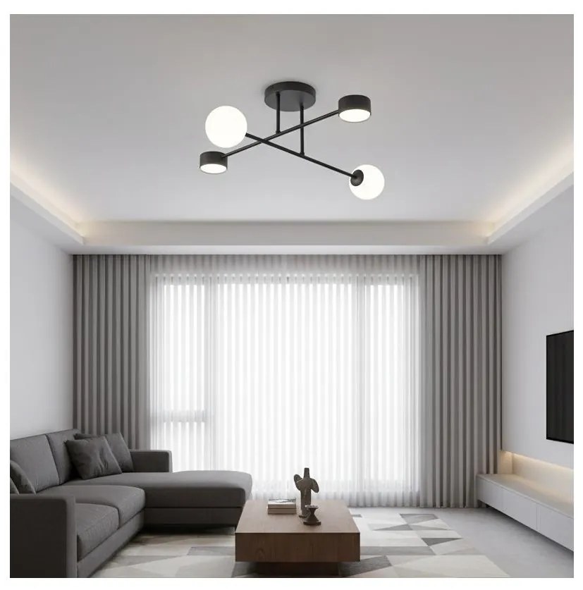 Prisadené stropné svietidlo HOLON 2xG9/8W/230V + 2xGX53/12W čierne