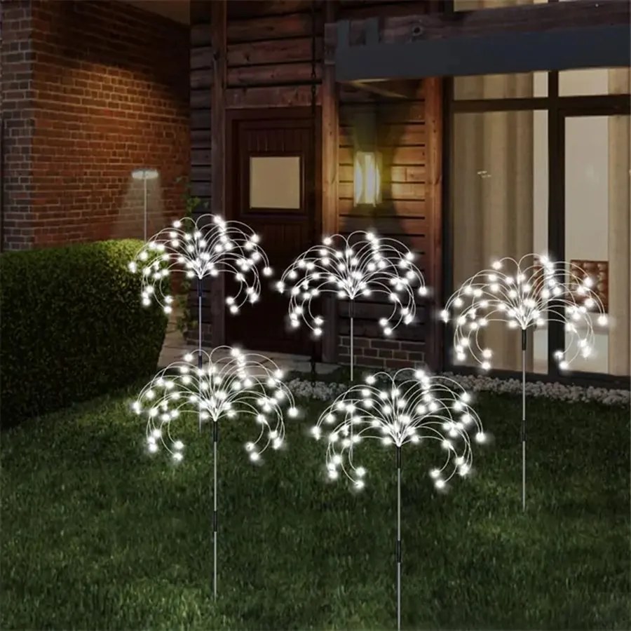 Bluegarden Toolight, LED solárna lampa 90 cm s diaľkovým ovládaním 5ks P60164, strieborná, OGR-05694